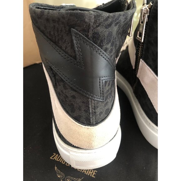 NIB ZADIG & VOLTAIRE High Flash High-top Sneakers SIZE 39 / US 8 - Picture 14 of 15
